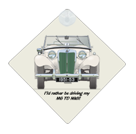 MG TD MkII 1951-53 Car Window Hanging Sign